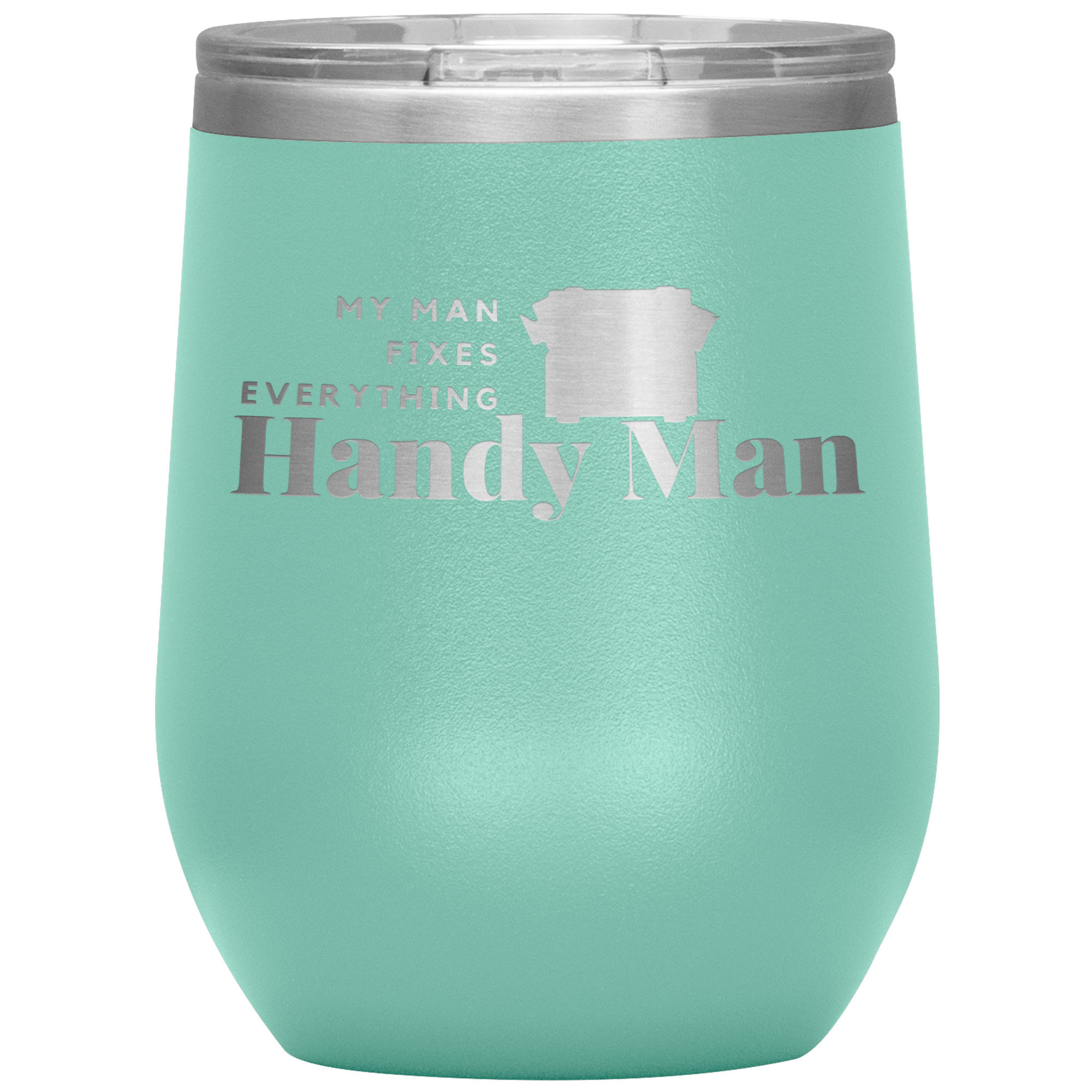 Teal, double-walled, Polar Canvas brand, stainless steel tumbler glass. 