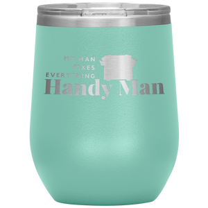 Teal, double-walled, Polar Canvas brand, stainless steel tumbler glass. 