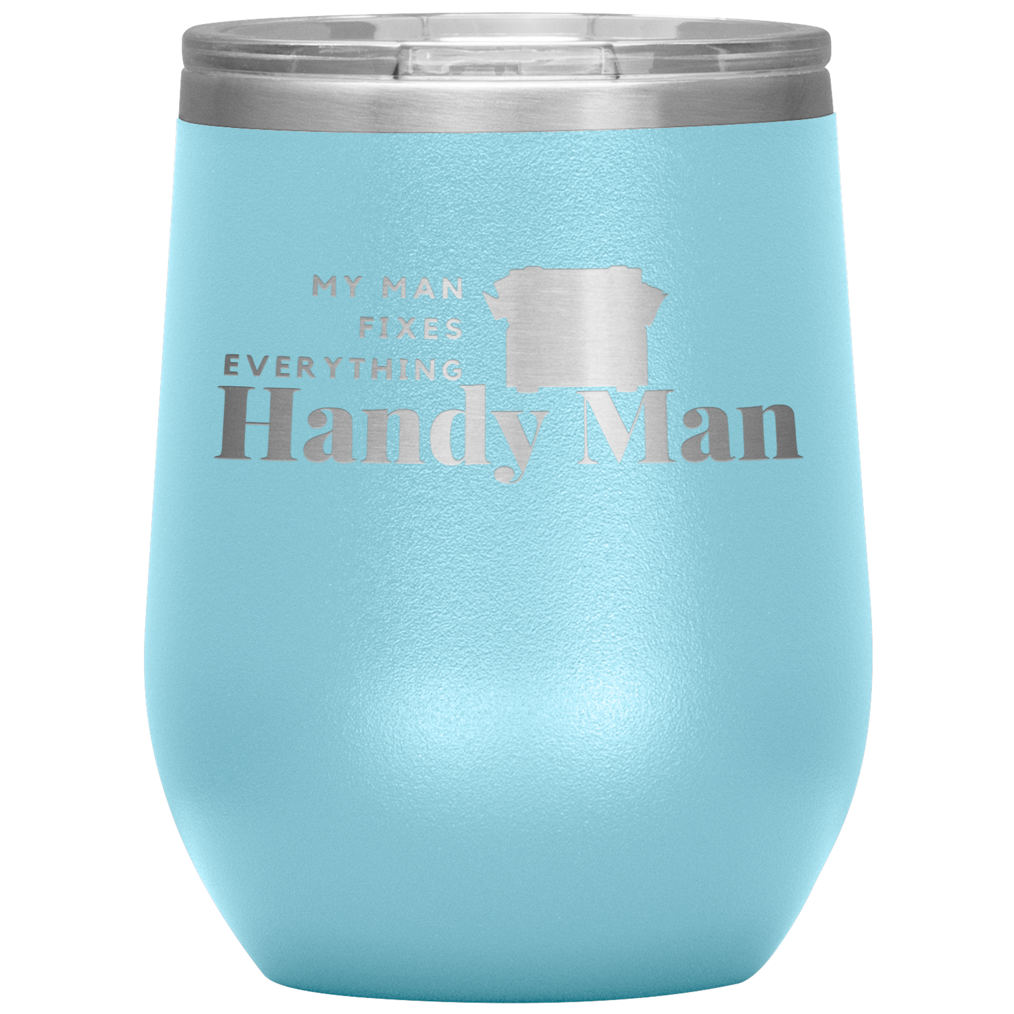 Light blue, double-walled, 12 oz. Polar Canvas brand, stainless steel tumbler glass. 