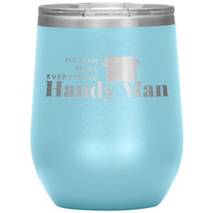 Light blue, double-walled, 12 oz. Polar Canvas brand, stainless steel tumbler glass. 