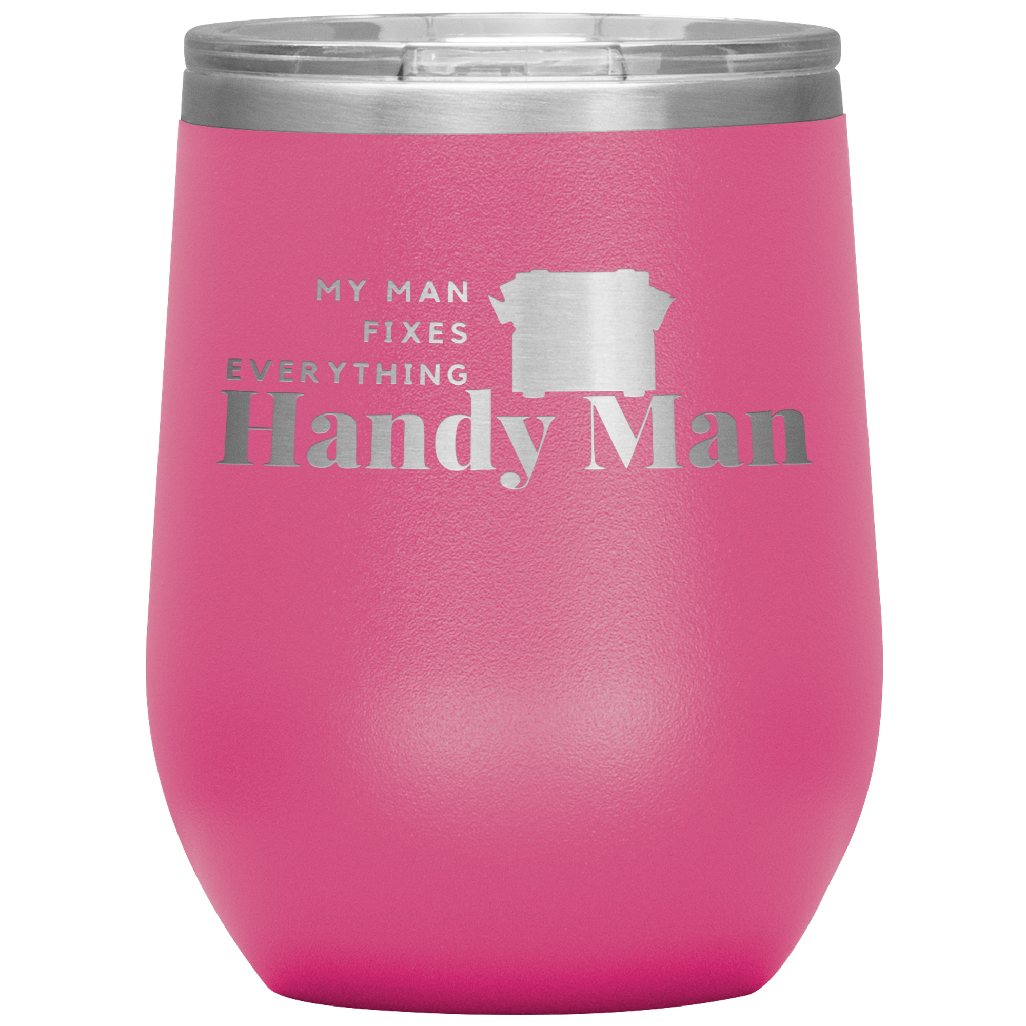 Bright pink, double-walled, 12 oz. Polar Canvas brand, stainless steel tumbler glass. 