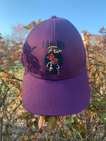 Purple Satin Lined Ponytail Baseball Hat