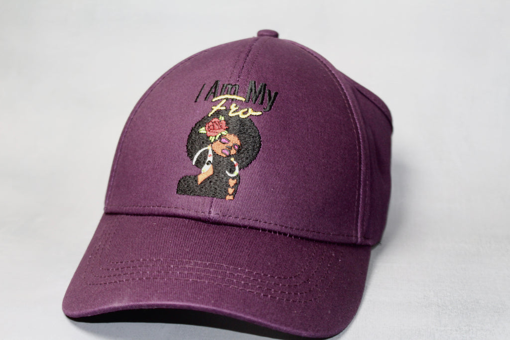 Purple Satin Lined Ponytail Baseball Hat