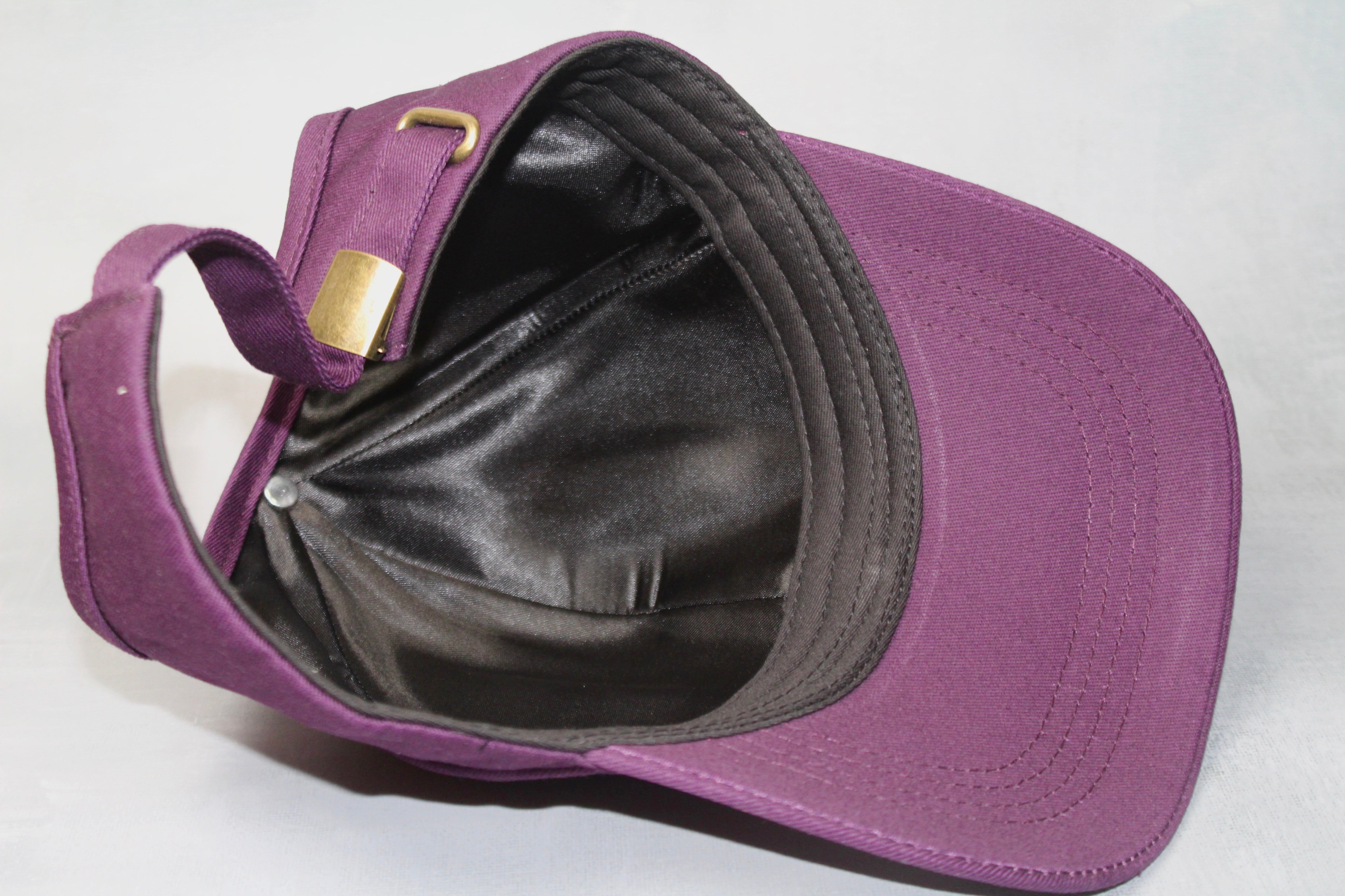 Purple Satin Lined Ponytail Baseball Hat