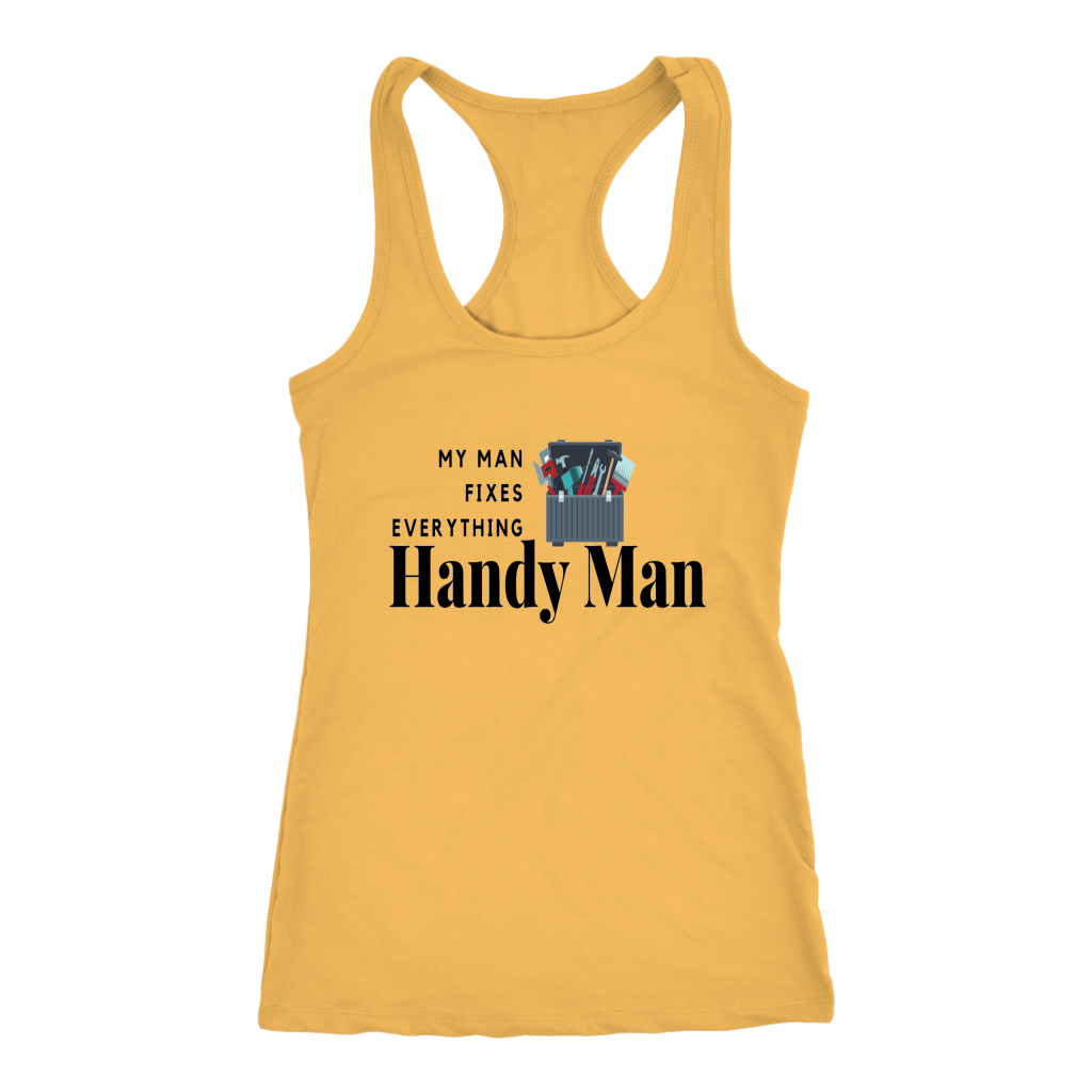 Yellow women's tank-top on neutral white background.