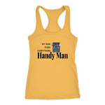 Yellow women's tank-top on neutral white background.