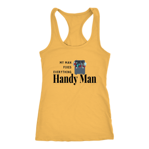 Yellow women's tank-top on neutral white background.