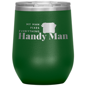 Green, double-walled, Polar Canvas brand, stainless steel tumbler glass. 