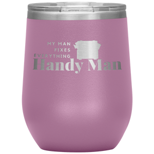 Pink, double-walled, 12 oz. Polar Canvas brand, stainless steel tumbler glass. 