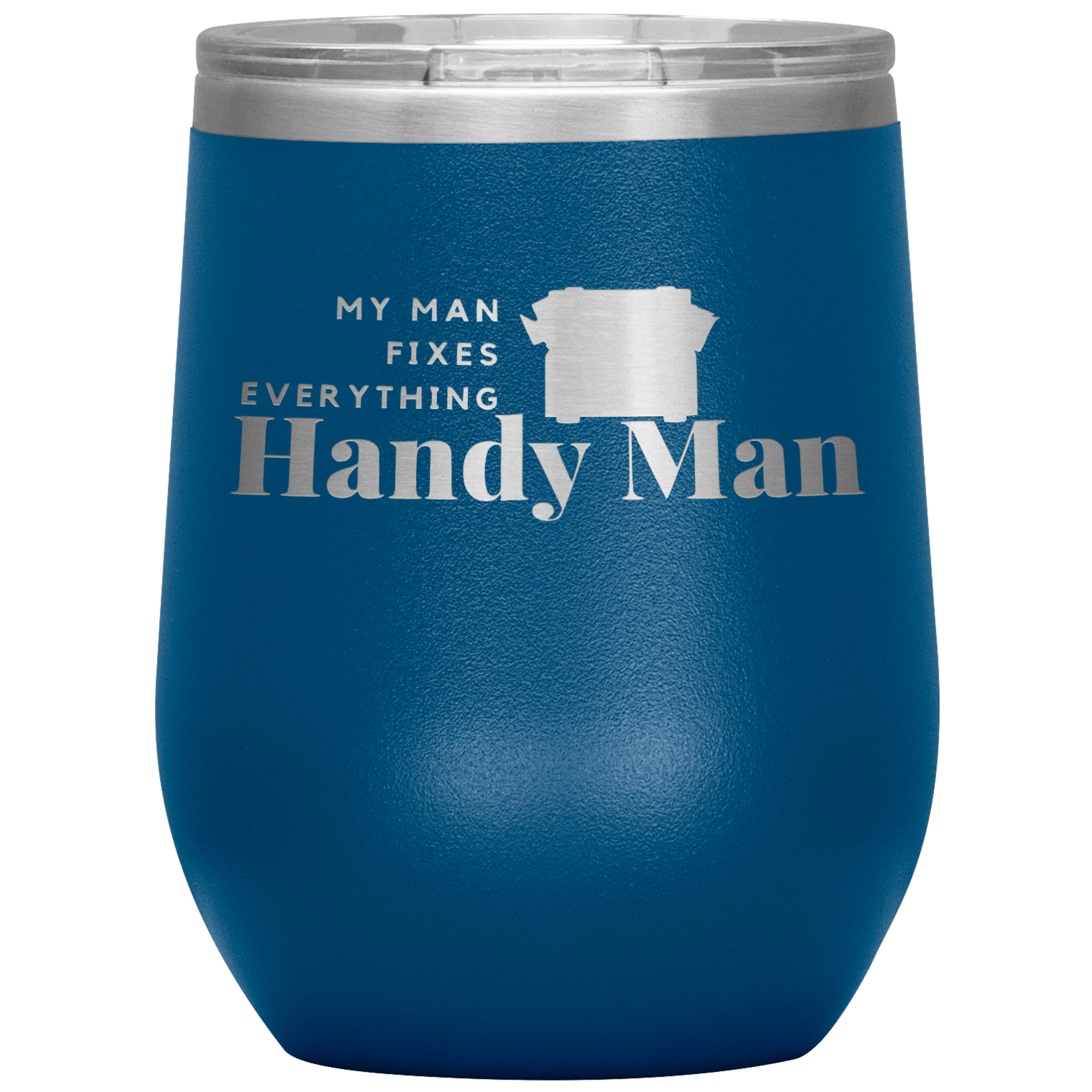 Blue, double-walled, Polar Canvas brand, stainless steel tumbler glass. 