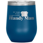 Blue, double-walled, Polar Canvas brand, stainless steel tumbler glass. 