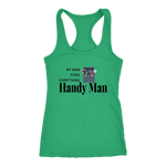 Green women's tank-top on neutral white background.