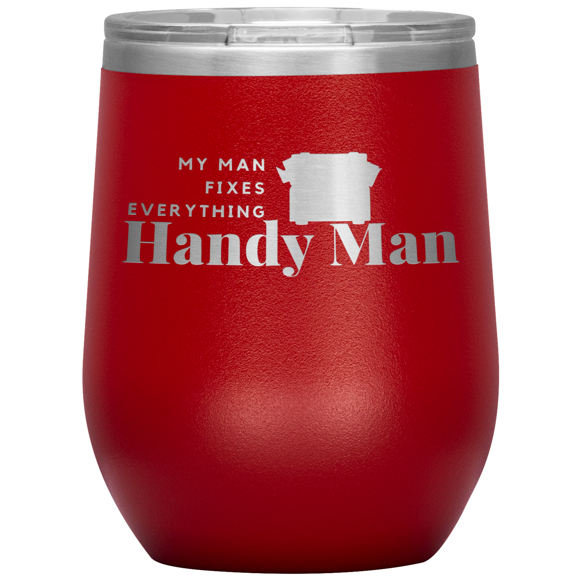 Red, double-walled, 12 oz. Polar Canvas brand, stainless steel tumbler glass. 