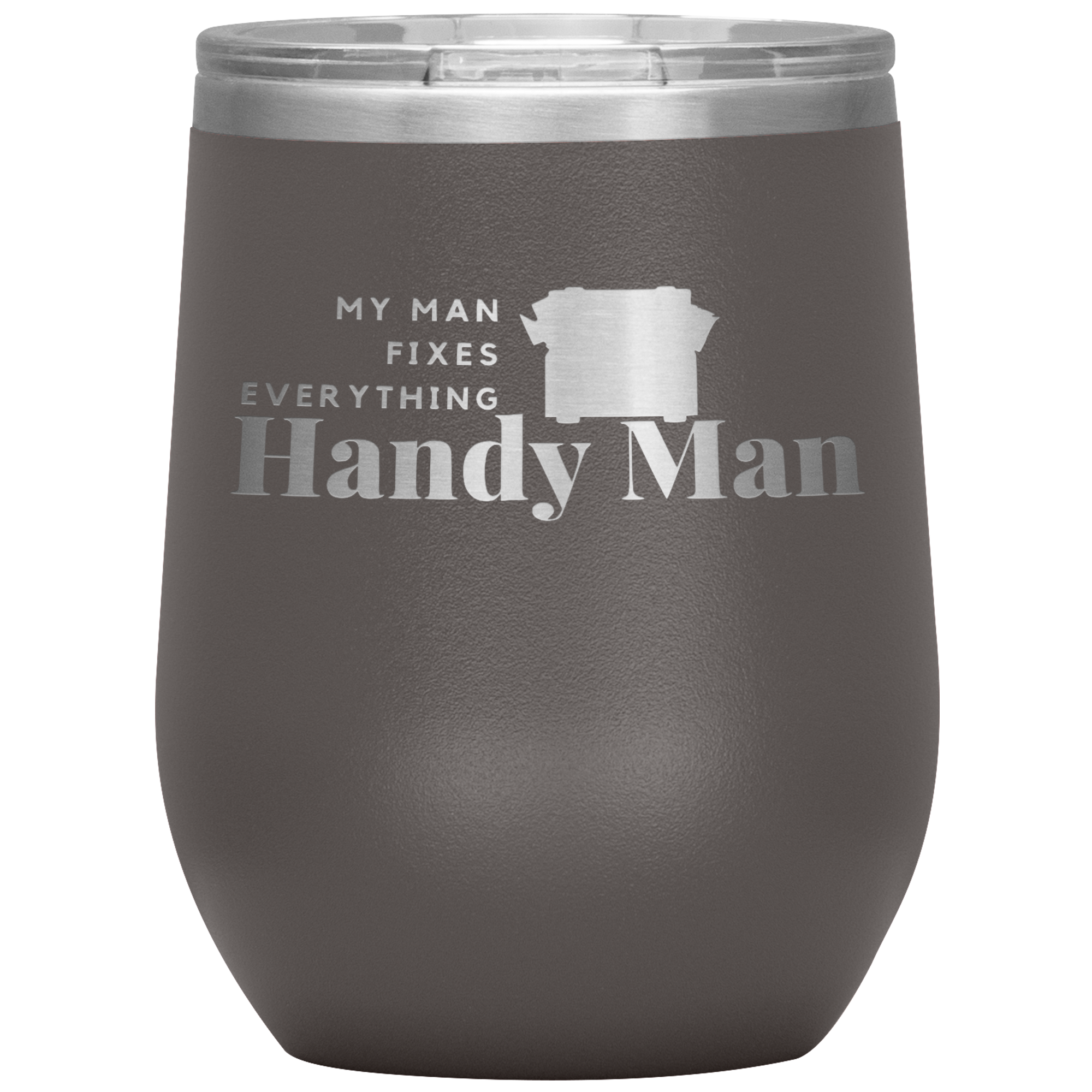 Pewter grey, double-walled, 12 oz. Polar Canvas brand, stainless steel tumbler glass. 