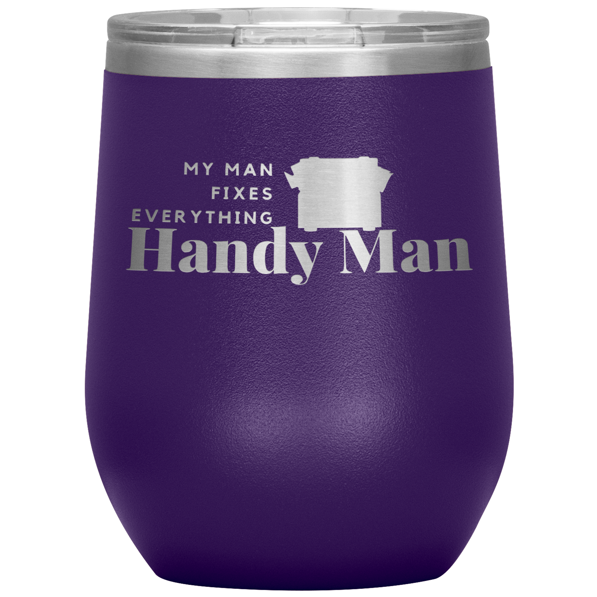 Purple, double-walled, 12 oz. Polar Canvas brand, stainless steel tumbler glass. 