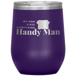 Purple, double-walled, 12 oz. Polar Canvas brand, stainless steel tumbler glass. 