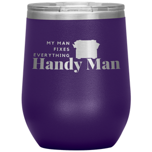 Purple, double-walled, 12 oz. Polar Canvas brand, stainless steel tumbler glass. 